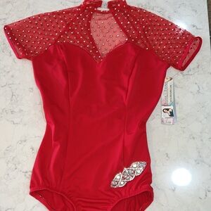 Custom Stoned & Appliquéd Red Body Wrappers Leo “Big Finish”‎